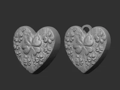 heart clover leaves decor  3D print model