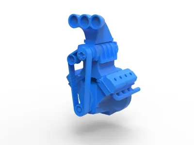Engine V8 Scale 1 to 24 3D print model