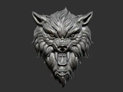 wolf head 3D print model buy
