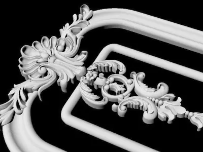 Central decor ornament for furniture 3D model 897