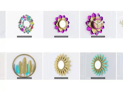  Decorative Metal stainless plants with gold G1 3D Model Collection