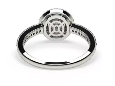 Round diamond engagement ring 3D print model order