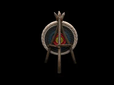 Archery Target - PBR - Textured Low-poly 3D model