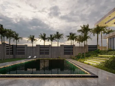 Modern Tropical Villa Exterior - Lumion Scene 3D model