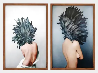 Art Frams 7- Girl With Feather By 3 Frams 3D model