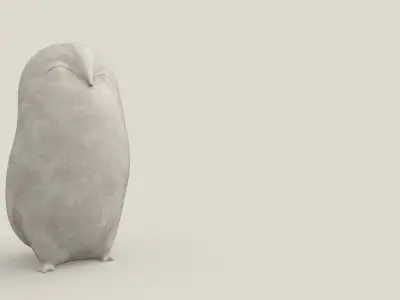 Stone Owl Low-poly 3D model