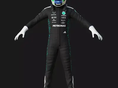 F1 Mercedes Race Suit 2025 3D model