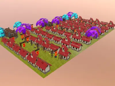 Low poly Stylized Packed Low-poly 3D model