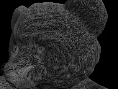 Teddy Bear on chair 3D model