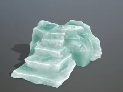Altar Set emerald quartz Low-poly 3D model