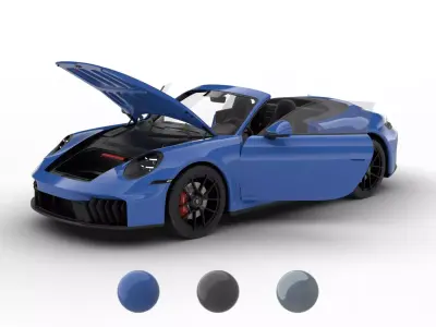 Porsche 911 Carrera GTS Cabrio 2025 HQ 3d model 3D model