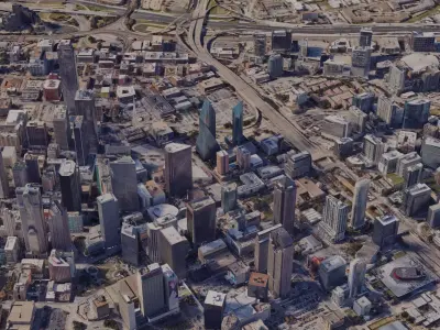 Dallas-City Skyline Free low-poly 3D model