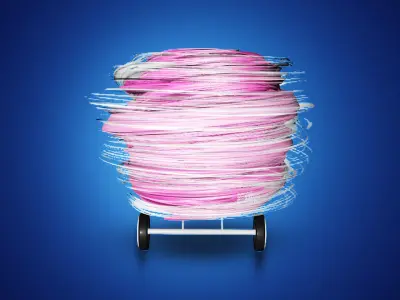 Cotton Candy Cart 3D model