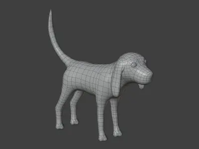 Cartoon Hound Dog 3D Model Low-poly 3D model