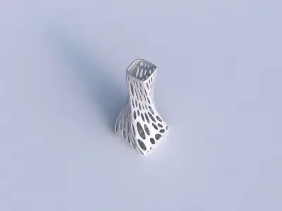 Vase twisted squeezed quadratic with smooth organic lattice 3D print model