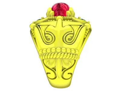 A5147 Luxury Oval Ruby Art Men Ring 3D print model