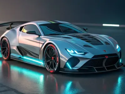 Futuristic Hyper-Realistic Sports Car 3D Model 3D model