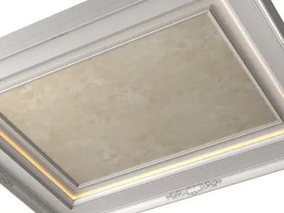 Coffered ceiling decorative painting in Art Deco style 3D model