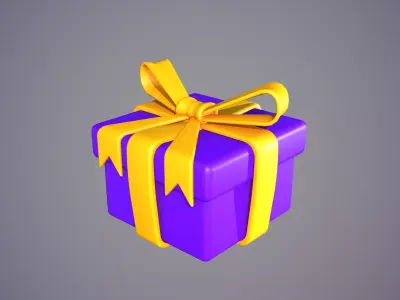 Gift Box Cartoon Low-poly 3D model