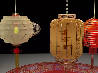 Chinese  red  lantern  3D model