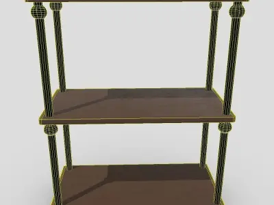 Shelf 4 three bookcase Low-poly 3D model
