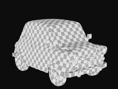 RetroMini car Low-poly 3D model