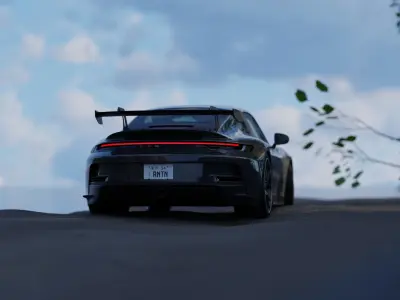 Automotive Render Scene 3D Blender File Textured 3D model