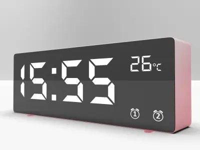 CLOCK REDWHITE WHITE Low-poly 3D model