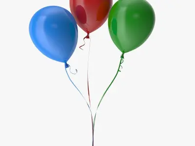 Colorful Balloons Low-poly 3D model