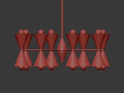 Cairo Chandelier Black And Gold 3D model