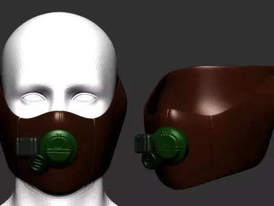 gas mask helmet scifi high poly sculpt  ver 1 3d printable  3D model