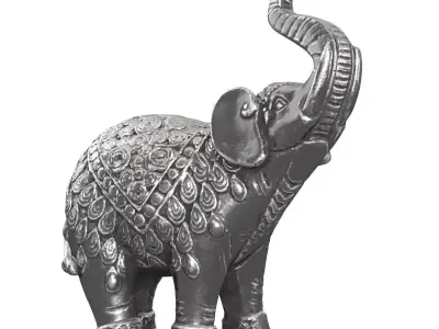 Indian Elephant Metal Figurine 3D model