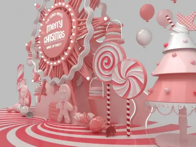 the ferris wheel art shoppingmall decoration stage design  3D model