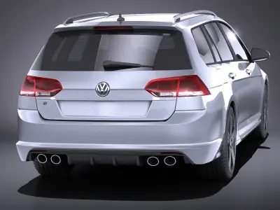 Volkswagen Golf VII R Variant 2015 VRAY  3D model
