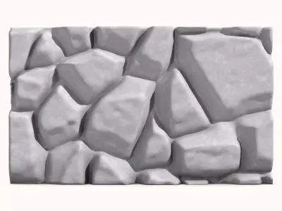 Natural Edge Boulder Wall Mesh 3D model