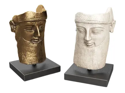 Mask of assyrian man Low-poly 3D model