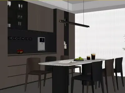 Modern Light Luxury Restaurant 3D model