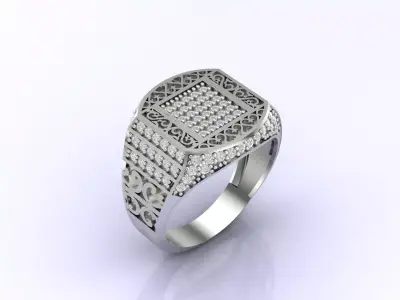 Print Ready STL 3DM  Gents Rings Diamond Men Ring  3D print model 119