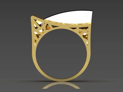 Wide two-tone ring Islamic design model gr0093 3D print model