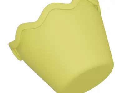 Plastic Decorative Flower Pot Toy 3D model