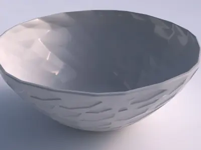 Bowl wide with crystal dents 3D print model