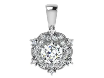 Flower Diamond Pendant 3039 3D print model