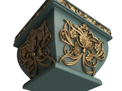 Flower Pot 02 Green Low-poly 3D model
