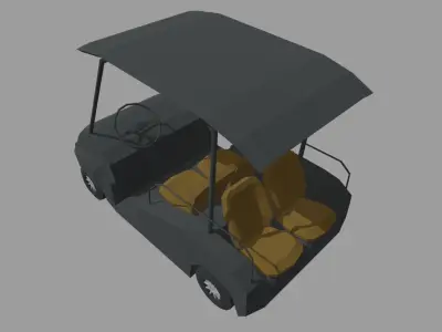 Low Poly Golfing Cart 01 Low-poly 3D model