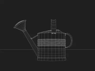 Metal watering can 3D model