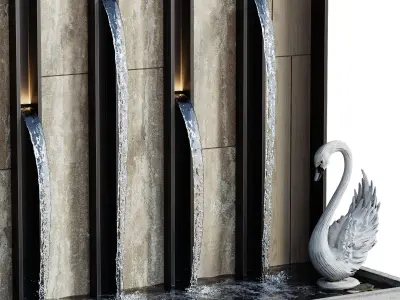 Waterfall fountains cascade 34 3D model