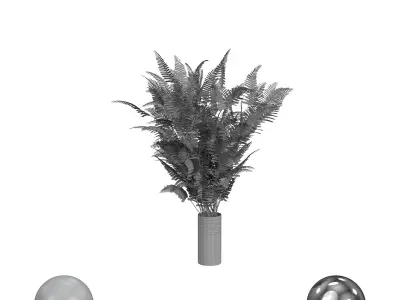Fern Bouquet in Vase 3D model