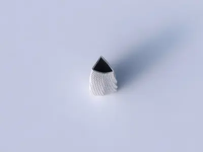 Vase curved tipping triangle 2 with twisted diagonal grid plates 3D print model