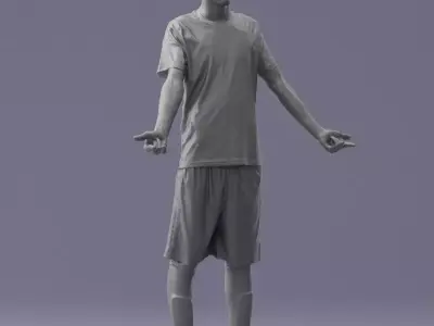 000308 Soccer Player in Blue and White Uniform 1114 3dp 3D print model