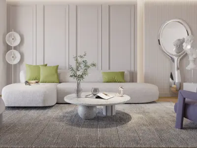04- Modern Livingroom Interior scene - C4D and Corona Renderer 3D model